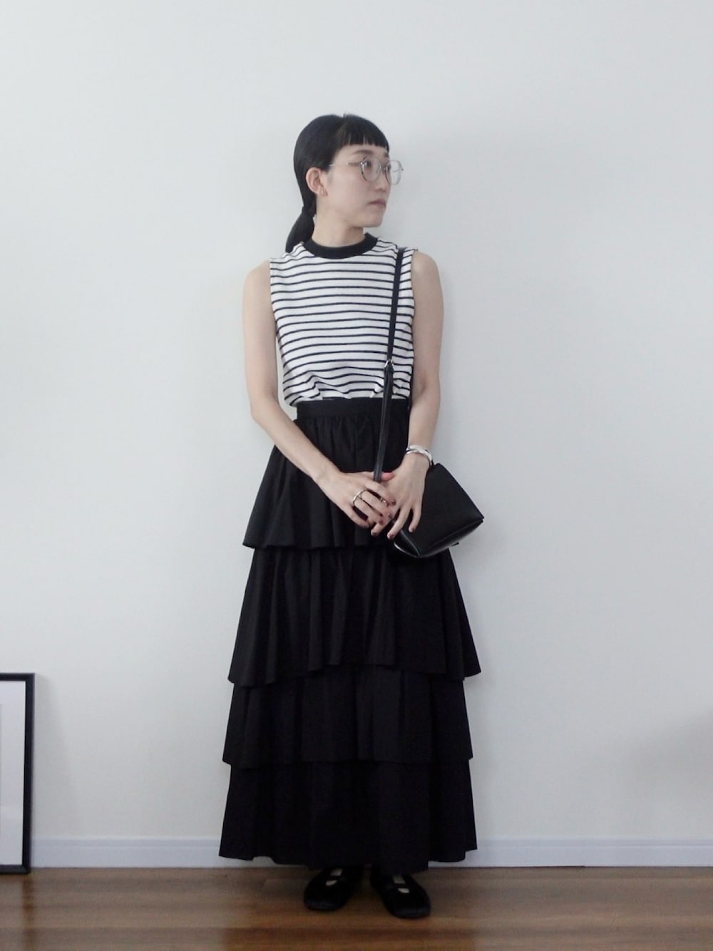 弥生 / yayoiさんの「【CLANE/クラネ】FRILL TIERED SKIRT/フリルティアードスカート（CLANE）」を使ったコーディネートの1枚目の写真