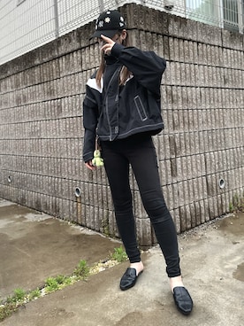 「NIKE(ナイキ)のアイテム(ナイロンジャケット)」を使った、o.aya.oさん(レディース・163cm)の春コーディネート