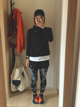 「NIKE(ナイキ)のアイテム(その他アウター)」を使った、かなこさん(レディース・155cm)の春コーディネート