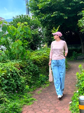 「NIKE(ナイキ)のアイテム(Tシャツ/カットソー)」を使った、水谷 香織さん(レディース・160cm)の夏コーディネート