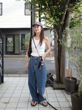 「OOFOS(ウーフォス)のアイテム」を使った、yanさん(レディース・160cm)の夏コーディネート