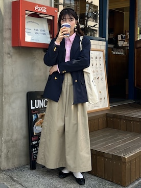 おはなさんの「Brooks Brothers |〈別注〉コットン ポロカラーボタンダウンシャツ WOMEN（BROOKS BROTHERS | ブルックスブラザーズ）」を使ったコーディネート