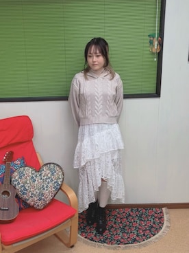 「mici(ミチ)のアイテム」を使った、小都ミクさん(レディース・157cm)の冬コーディネート