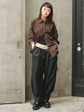 「STUDIOUS(ステュディオス)のアイテム」を使った、STUDIOUS STAFFさん(レディース・156cm)の春コーディネート
