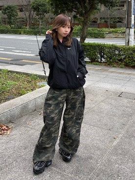「NIKE(ナイキ)のアイテム(ブルゾン)」を使った、SHIORIさん(レディース・152cm)の春コーディネート