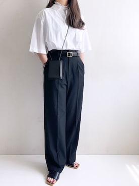 Ayumiさんの「【オフィス/オケージョン】ウツクシルエットワイドパンツ/970935（GLOBAL WORK | グローバルワーク）」を使ったコーディネート