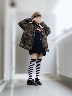 「SPINNS(スピンズ)のアイテム(レッグウェア)」を使った、ぱぴさん(レディース・152cm)の冬コーディネート