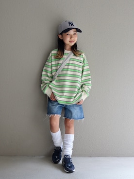 「adidas(アディダス)のアイテム(レッグウェア)」を使った、cononᐝさん(キッズ・126cm)の春コーディネート