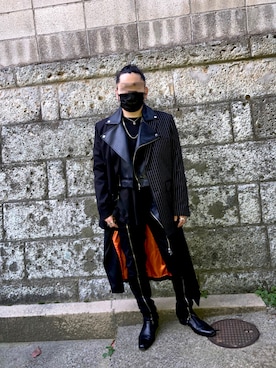 「PAMEO POSE(パメオポーズ)のアイテム(ジャケット/アウター)」を使った、JUNさん(メンズ・168cm)の秋コーディネート