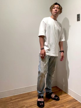 「STUDIOUS(ステュディオス)のアイテム(サンダル)」を使った、naturalmizukiさん(メンズ・160cm)の夏コーディネート