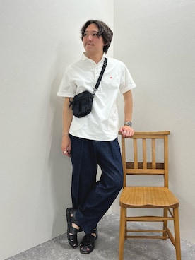 nishiokaさんの「【DANTON/ダントン】ROUND COLLAR P.O SHIRT SS 25SS（DANTON | ダントン）」を使ったコーディネート
