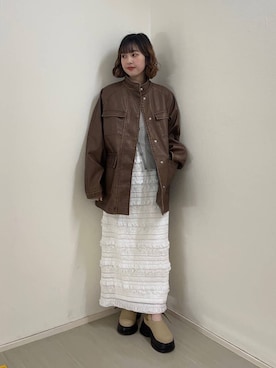 河野楓佳さん(レディース・157cm)の冬コーディネート