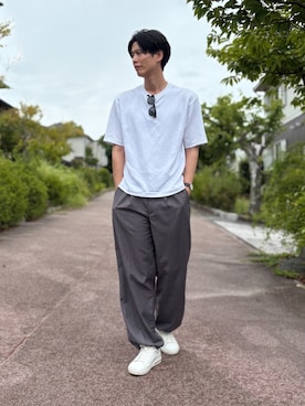 「BIRKENSTOCK(ビルケンシュトック)のアイテム」を使った、takamitsu suzukiさん(メンズ・179cm)の夏コーディネート