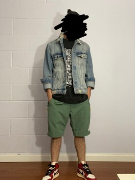 「KSUBI(スビ)のアイテム(デニムジャケット)」を使った、Kith Su Kithさん(メンズ・160cm)の秋コーディネート