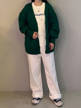 「SPINNS(スピンズ)のアイテム(オールインワン・サロペット)」を使った、あんみさん(レディース・156cm)の秋コーディネート