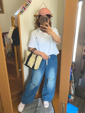 「NIKE(ナイキ)のアイテム(Tシャツ/カットソー)」を使った、pu♡さん(レディース・164cm)の春コーディネート