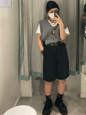 「NIKE(ナイキ)のアイテム(ソックス/靴下)」を使った、miyuさん(レディース・150cm)の夏コーディネート