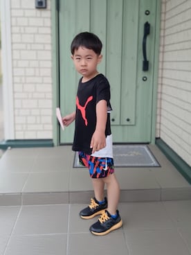 「NIKE(ナイキ)のアイテム(パンツ)」を使った、KOU🐴HAKKU🌳さん(キッズ・120cm)の夏コーディネート