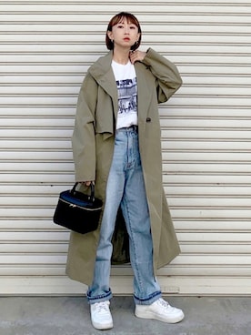 「classicalelf（クラシカルエルフ）のアイテム（デニムパンツ）」を使った、SIZUさん（レディース・156cm）の秋コーディネート