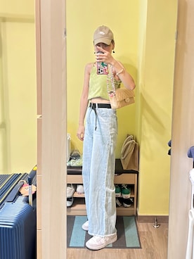 「NIKE(ナイキ)のアイテム(帽子)」を使った、KOKONEさん(レディース・168cm)の夏コーディネート
