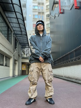 LHP福岡店 staffさんの「COMME des FUCKDOWN/コム デ ファックダウン/LOGO BEANI/CDFA700（L.H.P | エルエイチピー）」を使ったコーディネート