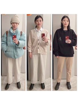 「Lucky Chouette(Lucky Chouette)のアイテム(ダウンジャケット/コート)」を使った、AnaisWさん(レディース・166cm)の冬コーディネート