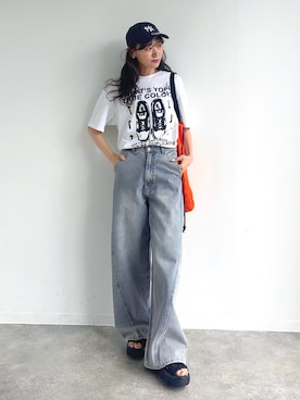 「NIKE(ナイキ)のアイテム(Tシャツ/カットソー)」を使った、UMIさん(レディース・165cm)の夏コーディネート