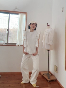 「NIKE(ナイキ)のアイテム(帽子)」を使った、RYOKO Yuhasaさん(レディース・172cm)の春コーディネート