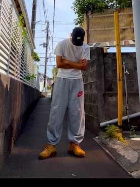 「NIKE(ナイキ)のアイテム(帽子)」を使った、てちさん(メンズ・180cm)の春コーディネート