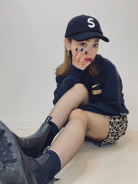 「NIKE(ナイキ)のアイテム(スウェット)」を使った、RINA.さん(レディース・150cm)の冬コーディネート