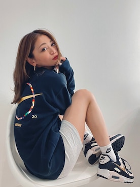 「NIKE(ナイキ)のアイテム(スウェット)」を使った、RINA.さん(レディース・150cm)の夏コーディネート