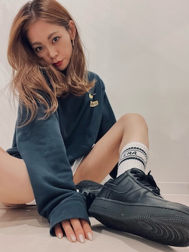 「NIKE(ナイキ)のアイテム(スウェット)」を使った、RINA.さん(レディース・150cm)の秋コーディネート