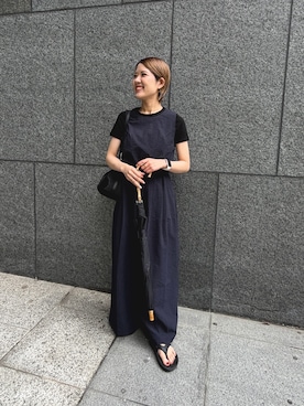 「OOFOS(ウーフォス)のアイテム」を使った、Ayumiさん(レディース・156cm)の春コーディネート
