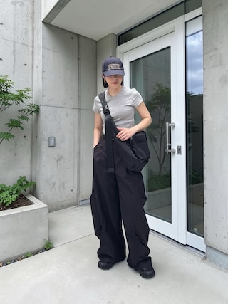 「Aunt Marie's(アントマリーズ)のサイドタックワイドパンツ(その他パンツ)」を使った、MISATO さん(レディース・161cm)の春コーディネート