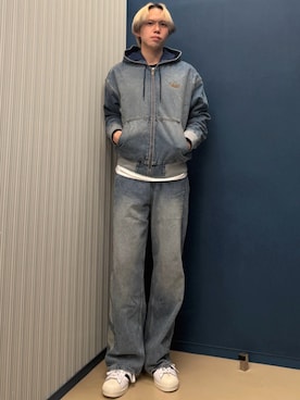 「adidas(アディダス)のアイテム(パーカー)」を使った、Kncnさん(メンズ・181cm)の春コーディネート
