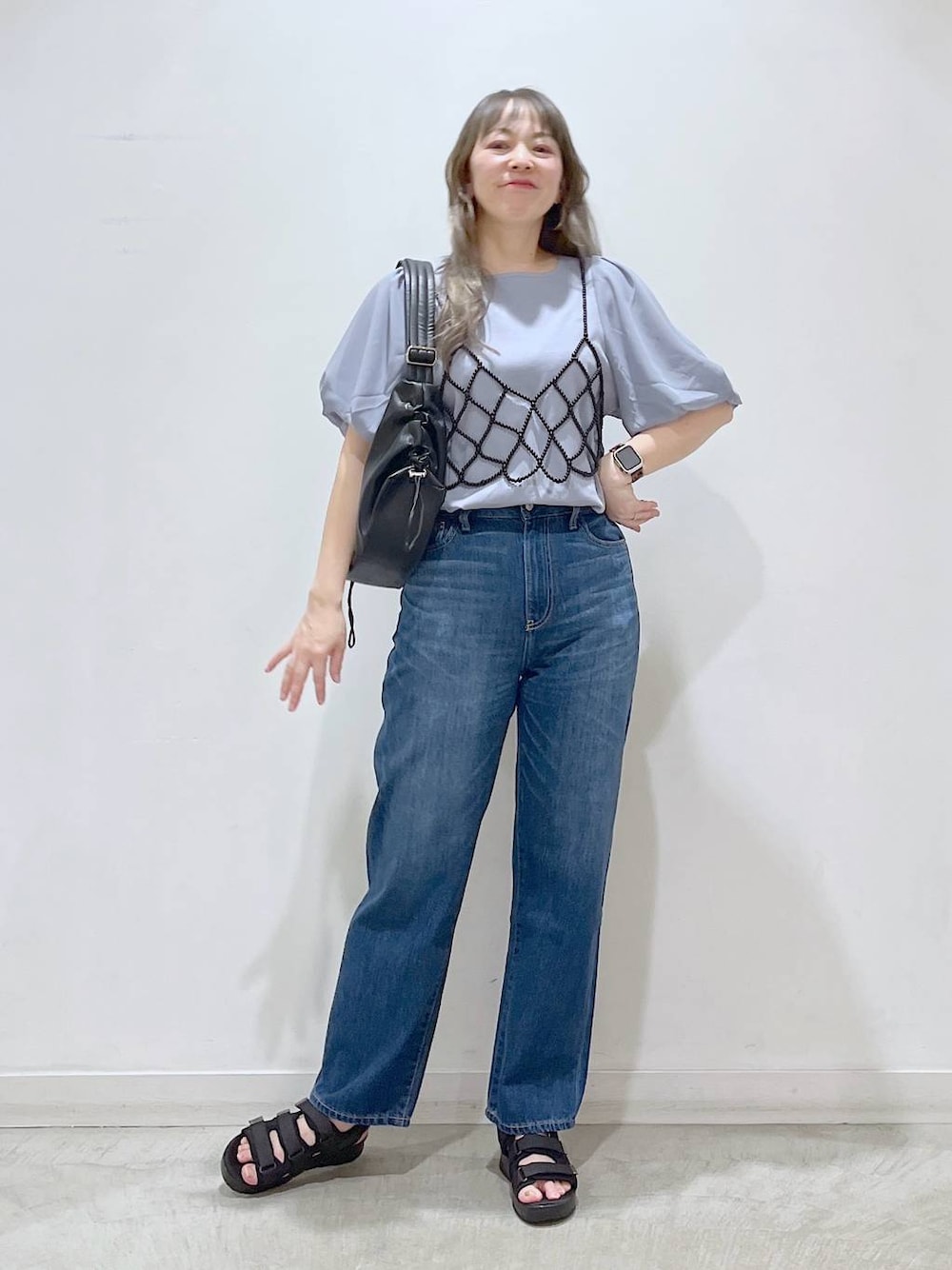 mayu.【GLOBALWORK】さんの「らくっション3ベルトサンダル/103887（GLOBAL WORK）」を使ったコーディネートの1枚目の写真