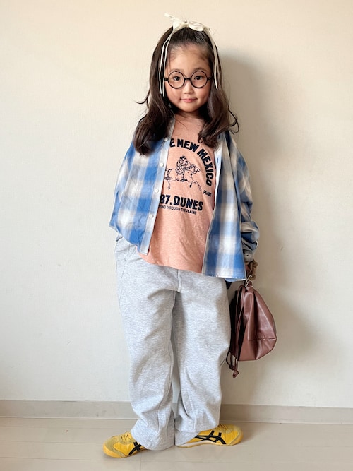 「LOWRYS FARM(ローリーズファーム)のアニマルネップT 668881(Tシャツ/カットソー)」を使った、* 𝚝𝚘𝚛𝚒𝚌𝚘𝚝*さん(キッズ・120cm)の春コーディネート