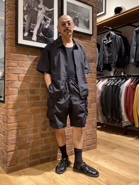 「schott(ショット)のアイテム(ネックレス)」を使った、総料理長(schottのイケオジ)さん(メンズ・170cm)の春コーディネート