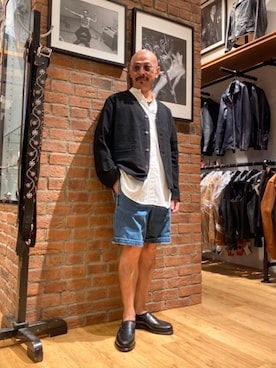 「schott(ショット)のアイテム(ネックレス)」を使った、総料理長(schottのイケオジ)さん(メンズ・170cm)の夏コーディネート