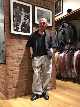 「schott(ショット)のアイテム(ネックレス)」を使った、総料理長(schottのイケオジ)さん(メンズ・170cm)の夏コーディネート