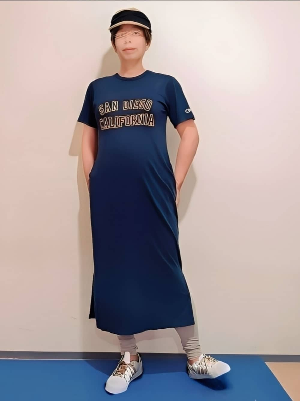 🍠ゆみっつ🍠さんの「Tシャツワンピース（Champion）」を使ったコーディネートの1枚目の写真