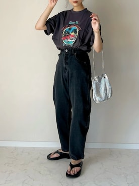 「OOFOS(ウーフォス)のアイテム」を使った、haru さん(レディース・162cm)の春コーディネート