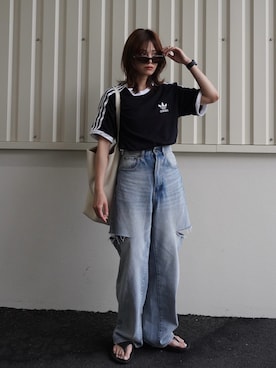 「OOFOS(ウーフォス)のアイテム」を使った、yunさん(レディース・153cm)の夏コーディネート