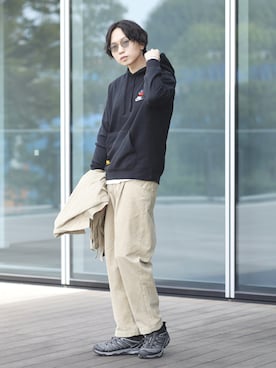 「NIKE(ナイキ)のアイテム(パーカー)」を使った、SUDOさん(メンズ・186cm)の秋コーディネート
