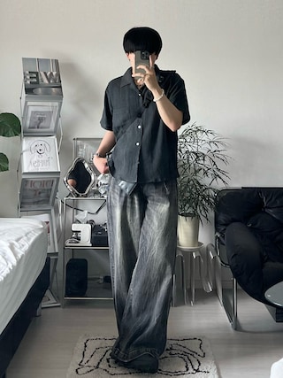 「Regen Glanz(レーゲングランツ)のcrinkle textured relaxed open collar shirt / クリンクルテクスチャーリラックスオープンカラーシャツ(シャツ/ブラウス)」を使った、Seigoさん(メンズ・165cm)の春コーディネート