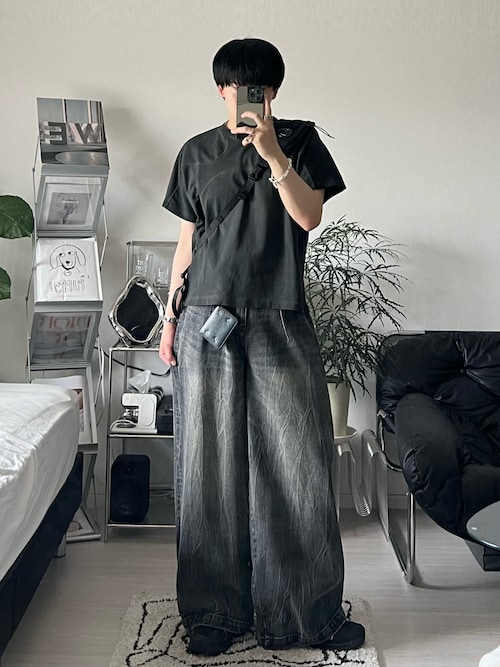 「CONZ(コンズ)のパネルハーフスリーブTEE(Tシャツ/カットソー)」を使った、Seigoさん(メンズ・165cm)の春コーディネート