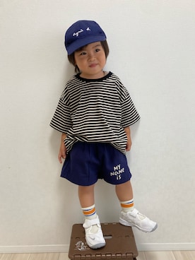 「NIKE(ナイキ)のアイテム(シューズ)」を使った、S♡K♡K♡さん(キッズ・90cm)の夏コーディネート
