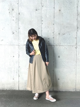「schott(ショット)のアイテム(スカート)」を使った、AYANEさん(レディース・166cm)の春コーディネート