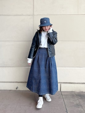 「schott(ショット)のアイテム(スカート)」を使った、AYANEさん(レディース・166cm)の冬コーディネート