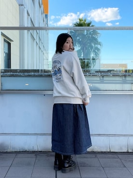 「schott(ショット)のアイテム(スカート)」を使った、AYANEさん(レディース・166cm)の秋コーディネート